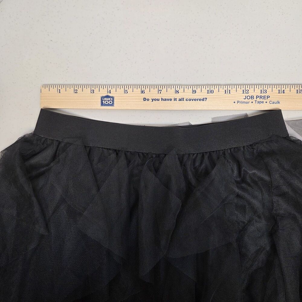 Unbranded Black Layered Tulle Broomstick Skirt Sz Lg Witchy Fairy Whimsy Goth - Picture 3 of 4